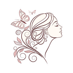 unique modern feminine line art icon vector art design