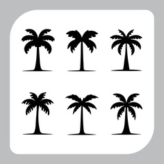 Fototapeta premium Set of plant and tree silhouette.