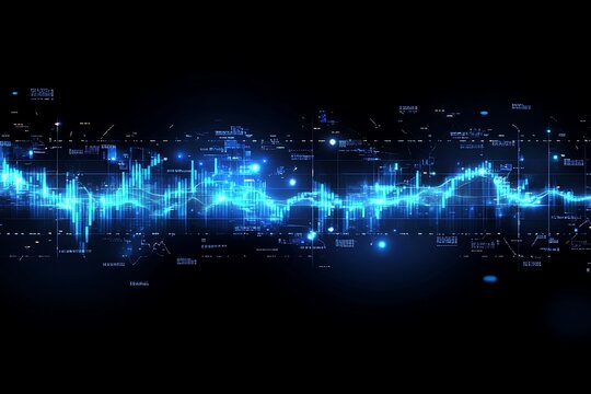 Abstract Blue Glowing Futuristic Data System Design