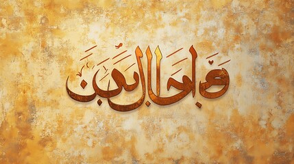 Arabic Calligraphy Art Gold Texture Background