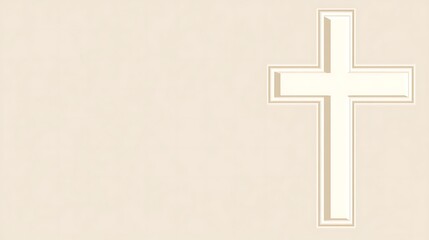 Elegant Cream Background With A Simple Cross