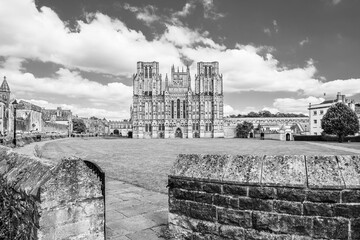 The Cathderal of Wells, the Cathedral Church of St. Andrew the Apostle in Wells, Somerset, England,...