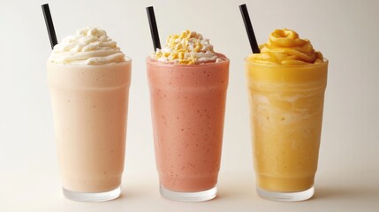 Refreshing Smoothies on White Minimalist Display