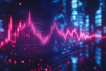 Modern Financial Data Display Decline Line Graph