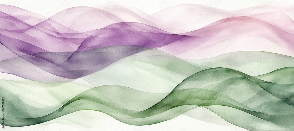 Poster abstract spring background with flowing watercolor patterns and subtle bokeh effects
