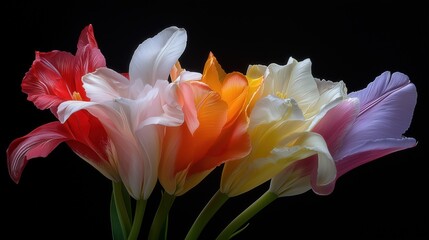 Hybrid Flower with Mixed Petals in Cinematic Macro