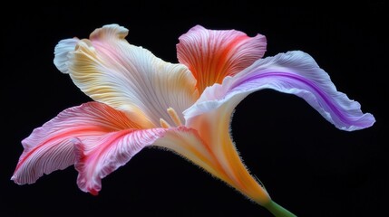 Hybrid Flower with Mixed Petals in Cinematic Macro