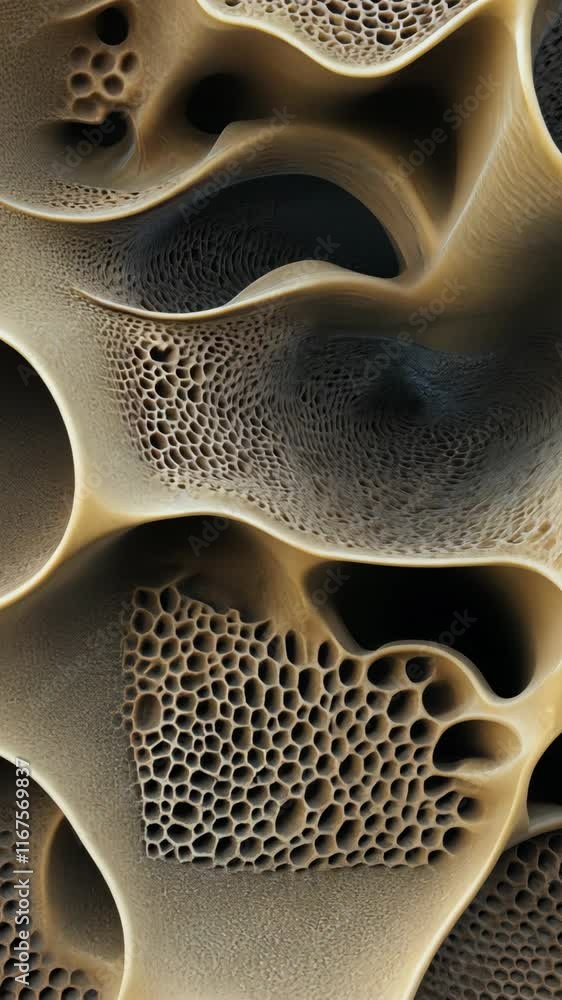 Poster intricate patterns reveal the beauty of cellular structures in a close-up view of a natural material