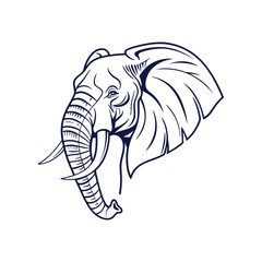 creative unique animals deer elephant bird line art vector design