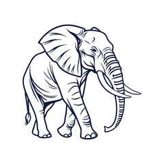 creative unique animals deer elephant bird line art vector design