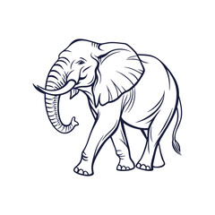 creative unique animals deer elephant bird line art vector design