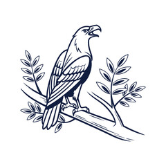 creative unique animals deer elephant bird line art vector design