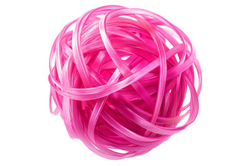 Isolated Pink Elastic Rubber Band Ball