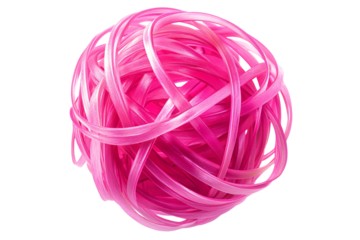 Isolated Pink Elastic Rubber Band Ball