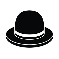 Black Bowler Hat Vector Illustration - Cartoon, Clipart & Line Art Design 3.eps