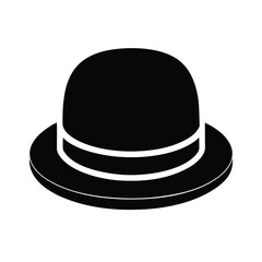 Black Bowler Hat Vector Illustration - Cartoon, Clipart & Line Art Design 2.eps