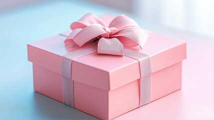 Obraz premium Pink Gift Box with Bow