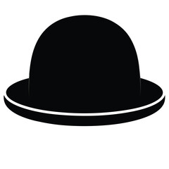 Black Bowler Hat Vector Illustration - Cartoon, Clipart & Line Art Design 1.eps