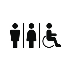 Toilet Restroom WC Sign Signboard. restroom sign, bathroom icon, toilet symbol. men and women wc sign. Male and female icon. water closet icon.