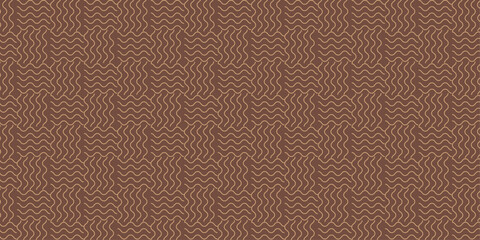 Elegant Wavy Lines Pattern in Brown and Gold