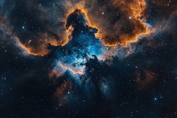 Obraz premium Vivid cosmic cloud radiates colors in the starry night sky showcasing the beauty of the universe