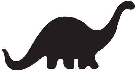 Cute dinosaur isolated on white background. Black and white dinosaur cartoon smiling.