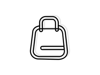 Line & Flat Shopping Bag Icons.Shopping Bag Icon Set.Shopping bag icon silhouette vector illustration design.Set of shopping bag Icon shop and sale icon Shopping.Shopping Bag Icon on Black and White V