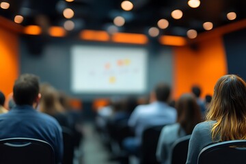 Corporate Presentation Audience in Modern Hall
