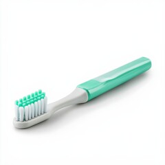 Pet toothbrush with petsafe toothpaste in home bathroom hygiene product clean environment close-up view, isolated on white background