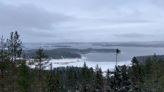 Struve Geodetic Arc in Finland under a blanket of snow. Perfect for nature videos, cultural heritage projects, educational content, and winter-themed travel promotions.