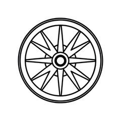Wheel vector silhouette art illustration