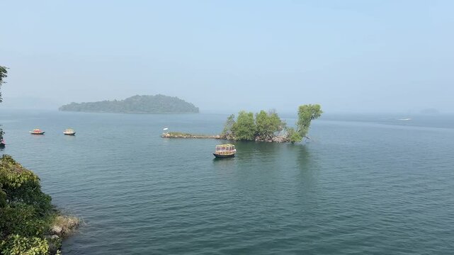 Capturing of Maithon dam with beautiful seascape in Jharkhand.