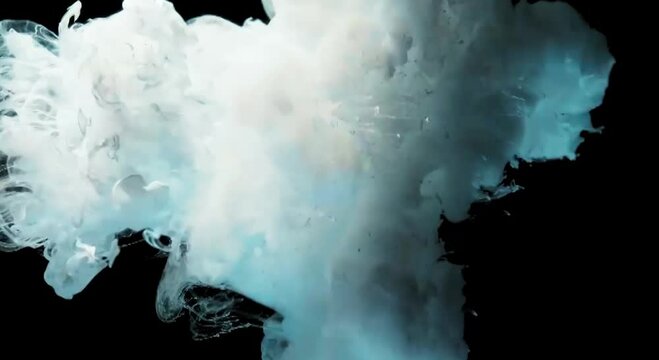 white smook on the black background