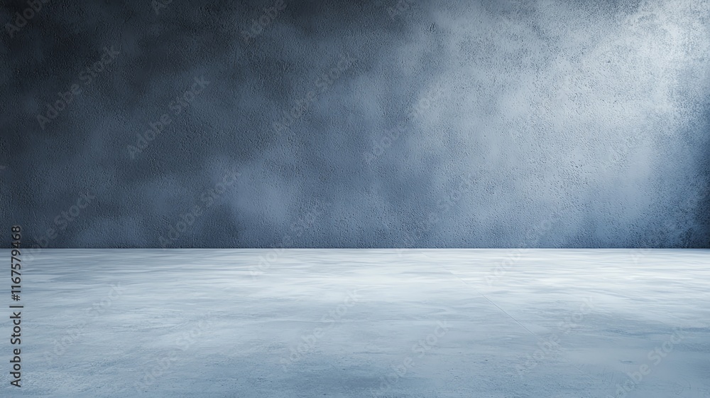 Poster empty concrete room with textured gray walls and smooth flooring, perfect for backgrounds or design 