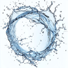 Splash of transparent water providing freshness.