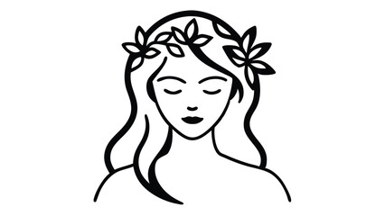 Portrait of a Woman with Flower Crown
