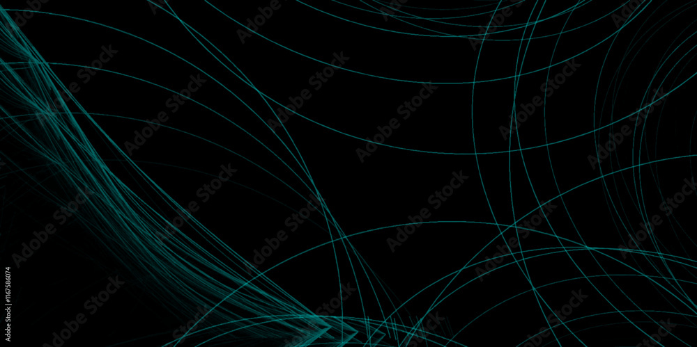 Poster futuristic shimmering particles abstract background. abstract waves of vibrant neon blue color again
