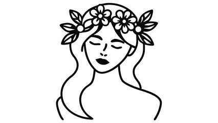 Portrait of a Woman with Flower Crown