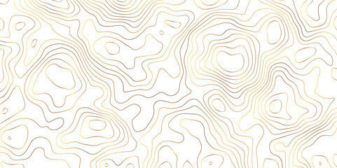 abstract golden topographic line Background of the topographic map. Topographic map lines, contour background. Geographic abstract grid.