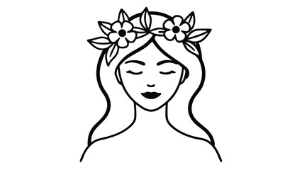 Portrait of a Woman with Flower Crown