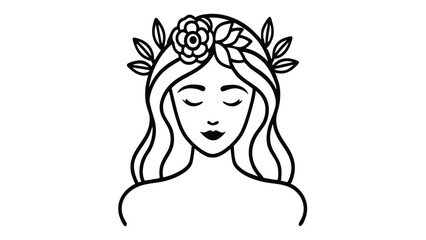 Portrait of a Woman with Flower Crown