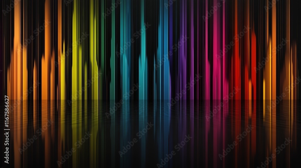 Poster vibrant multicolor stripes create a dynamic and futuristic background