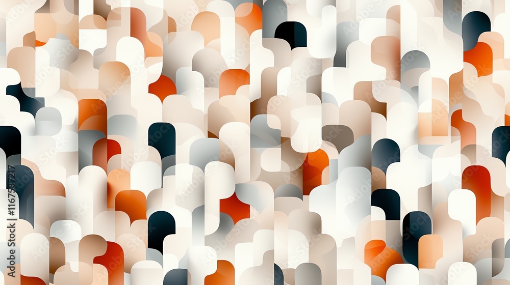 Poster abstract geometric pattern with layered overlapping shapes in warm tones. ideal for backgrounds, des