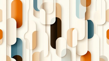 Modern abstract geometric pattern with overlapping shapes and colors. Ideal for backgrounds, posters, or digital designs. Emphasizes creativity and visual interest.