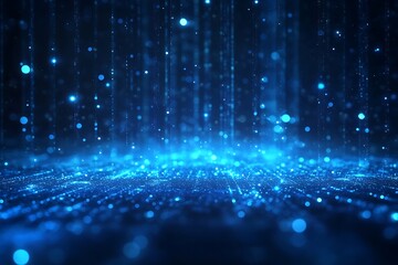 Blue Digital Particle Cascade Background