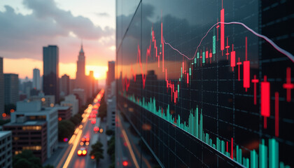 Financial Market Trends Displayed on Modern Building