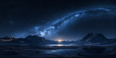 Fototapeta premium Milky Way Arching Over Night Beach