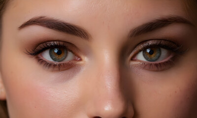 Naklejka premium Beautiful woman face showing perfect eyebrows shape