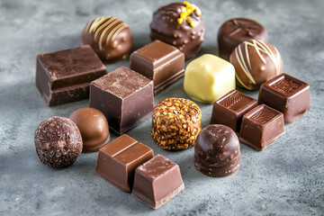 chocolate and nuts background valentine day 14th February 2025 with rose flower gift love and heart affair romance and romantic