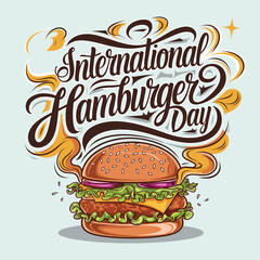 International Hamburger Day typography vector design art